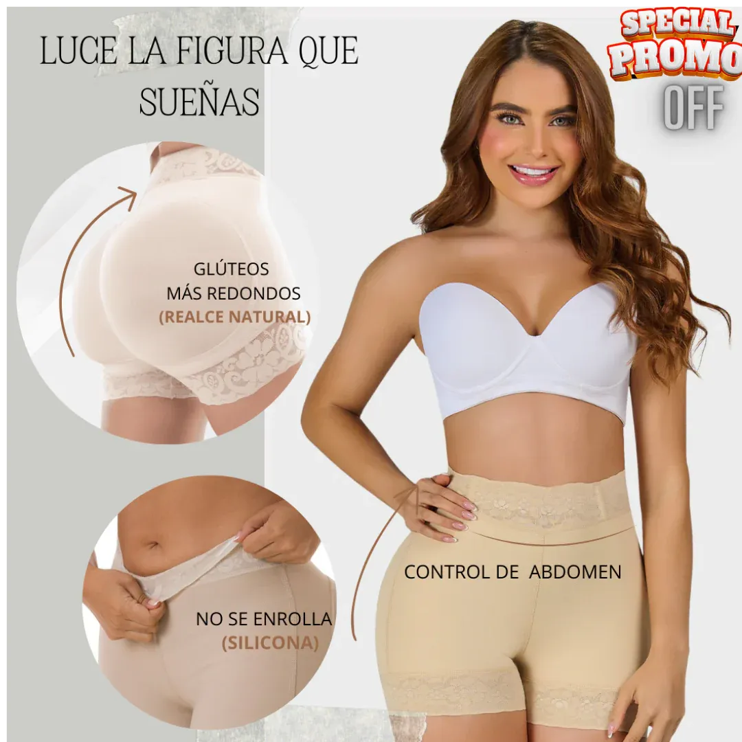 Panty de Compresión Curvella®: Levanta Cola Tipo Short Cachetero
