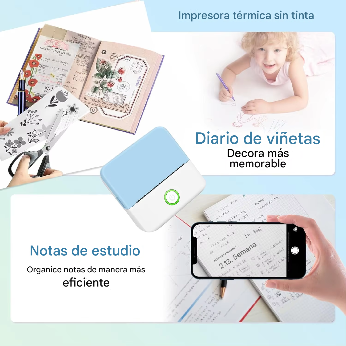 Memu® Mini Impresora Portatil Fotos Y Notas