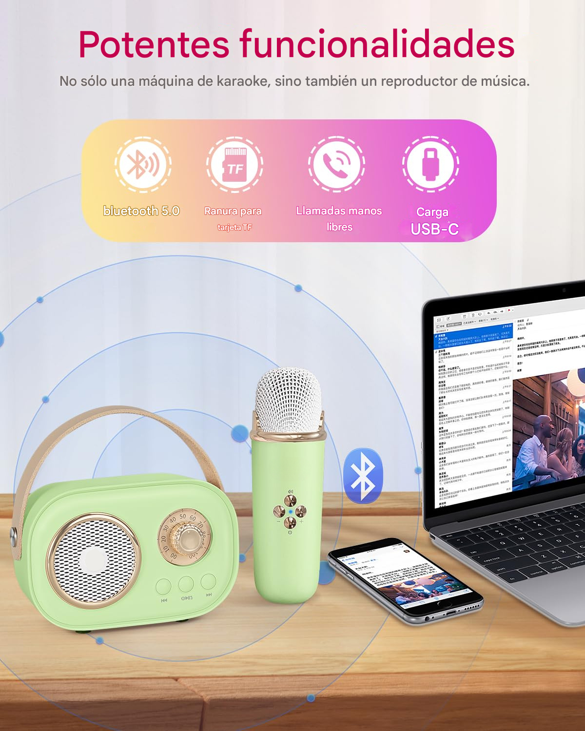 Juego de karaoke portátil para niños