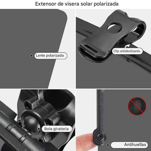 Parasol para coche con protección antideslumbrante polarizada