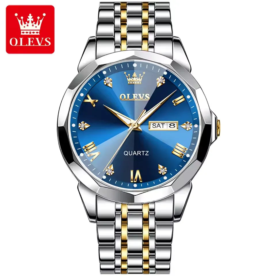 RELOJ OLEVS: Reloj de cuarzo con forma de diamante para hombre