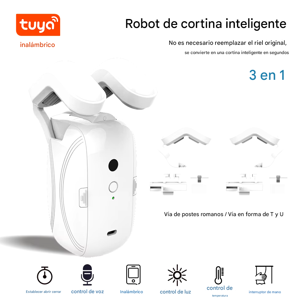 Robot Cortina Eléctrico Inteligente (Compatible con Alexa & Google)