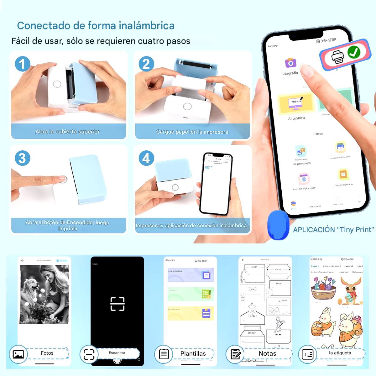 Memu® Mini Impresora Portatil Fotos Y Notas