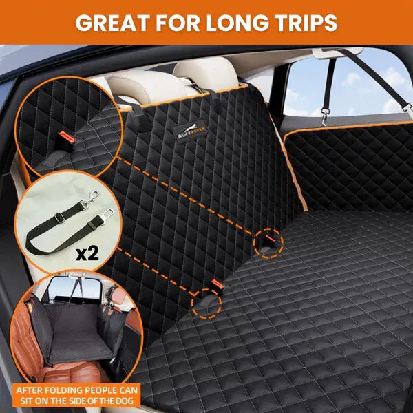 Protector de asiento de carro para perros con base dura