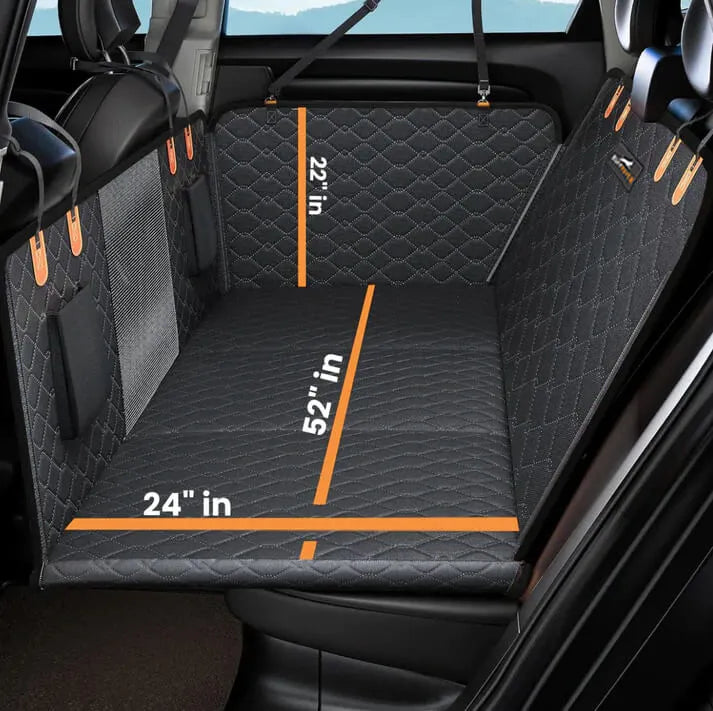 Protector de asiento de carro para perros con base dura