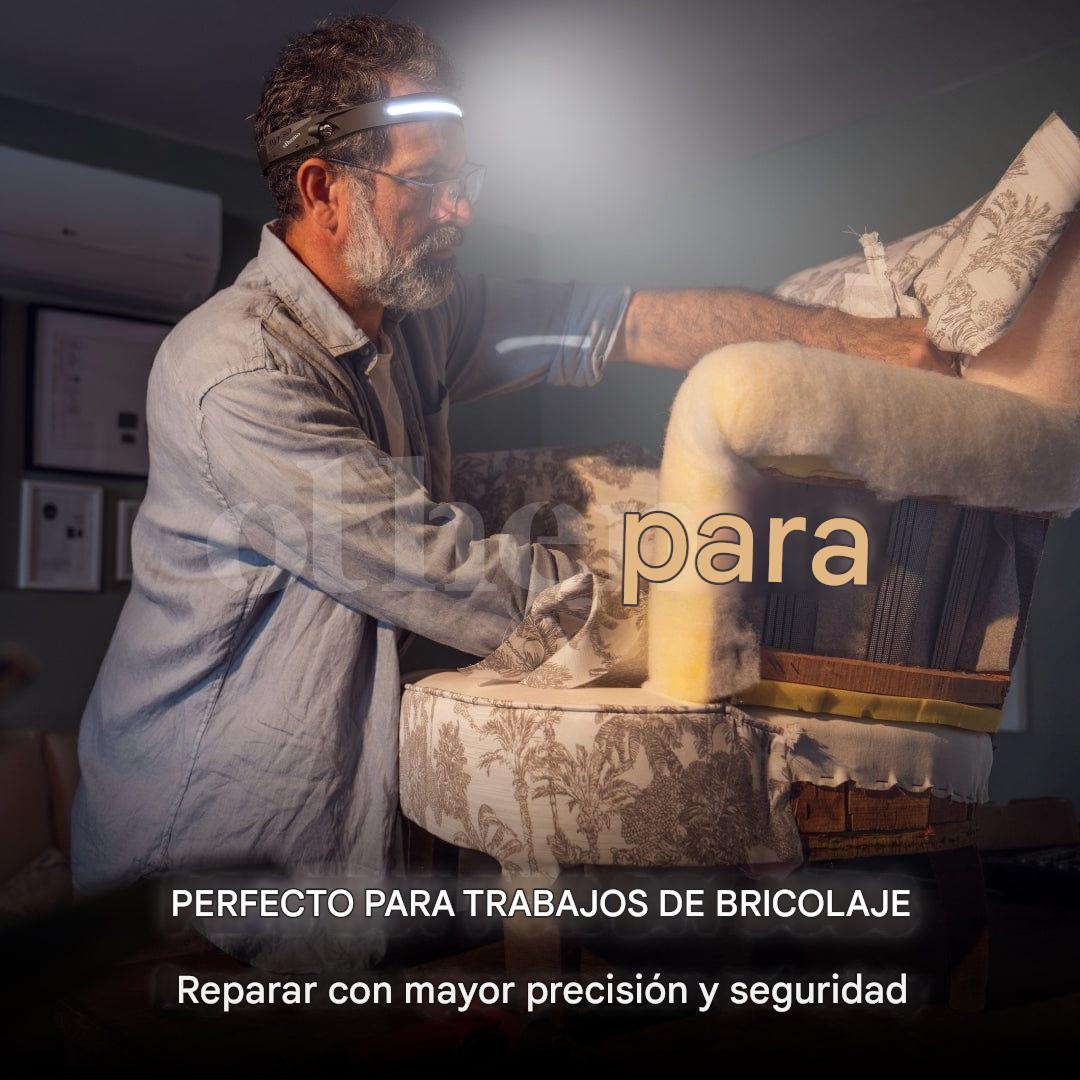 Linterna frontal LED 230° con sensor (Equipada con todo lo mostrado, 100% original)