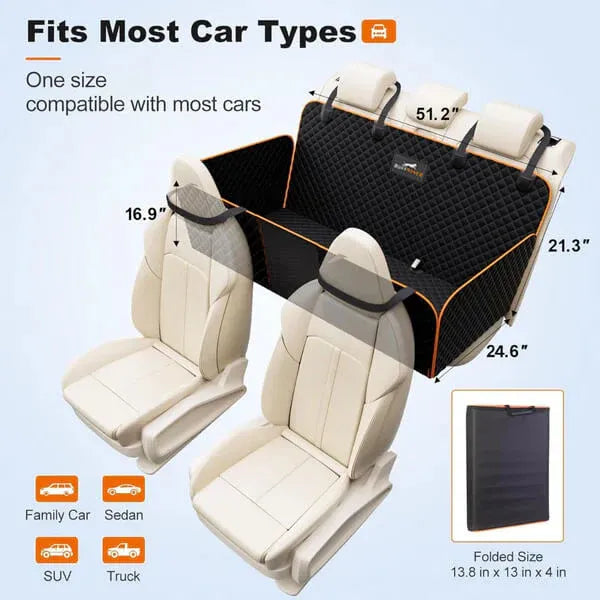 Protector de asiento de carro para perros con base dura
