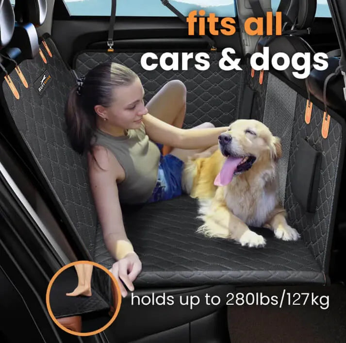 Protector de asiento de carro para perros con base dura