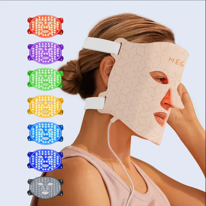 Máscara facial con terapia de luz LED