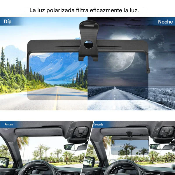 Parasol para coche con protección antideslumbrante polarizada