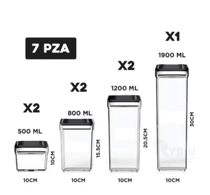 Frascos Hermeticos Para Alimentos 7 Piezas