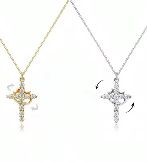 COLLAR DE CRUZ EN PLATA 925 CON CIRCONIA