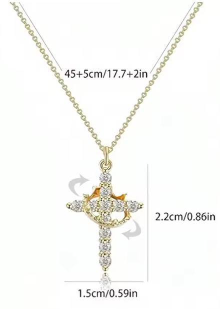 COLLAR DE CRUZ EN PLATA 925 CON CIRCONIA