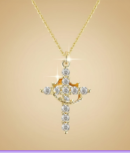 COLLAR DE CRUZ EN PLATA 925 CON CIRCONIA