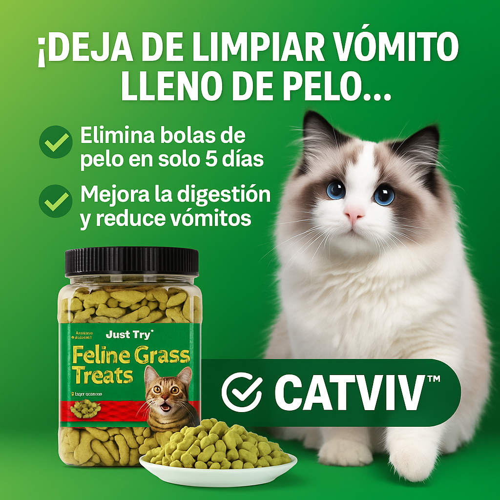 🐱 CATVIV – El snack que elimina las bolas de pelo de tu gato en solo 5 días y mejora su digestión