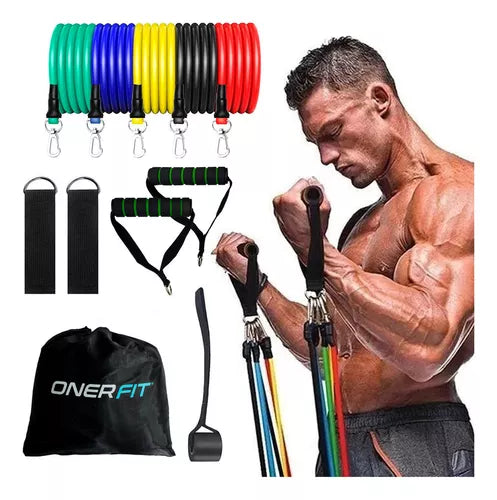 Bandas Elasticas Tubulares Ejercicio (Kit x11 piezas)