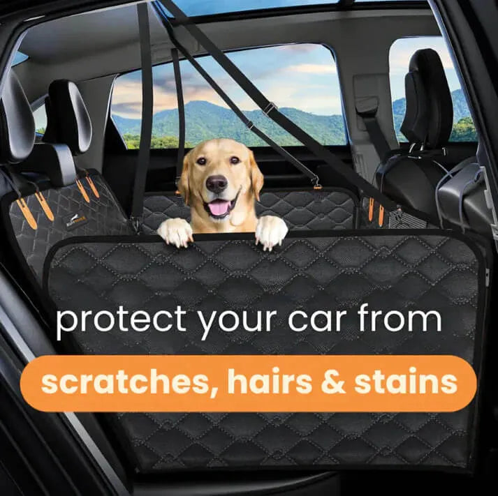 Protector de asiento de carro para perros con base dura