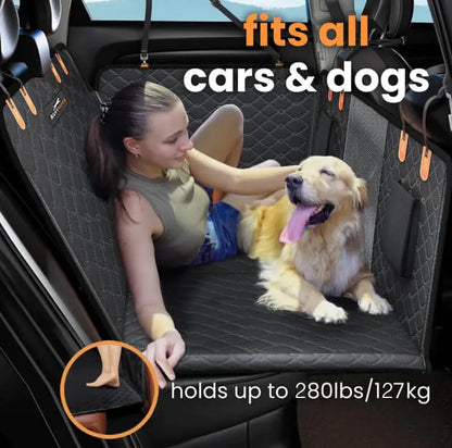 Protector de asiento de carro para perros con base dura